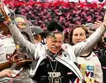 South Carolina Gamecocks coach Dawn Staley shed tears after her been  “shocked” about her team’s SEC Awards recognition.